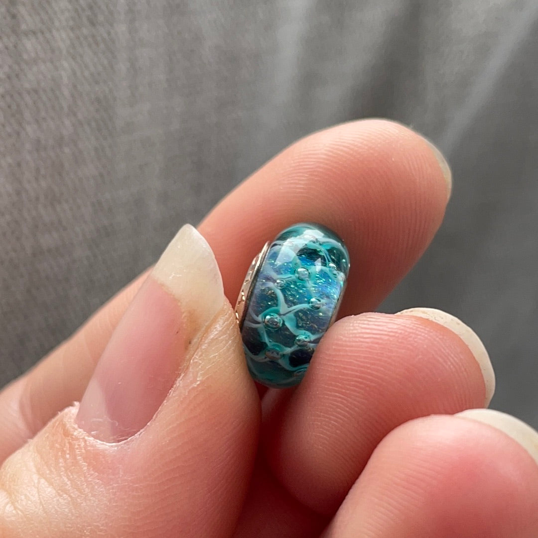 Genuine Chamilia Murano - Blue, Turquoise Mermaid Shimmer BEAUTIFUL