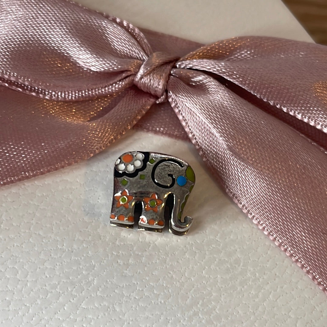 Genuine OHM Enamel Elephant Charm
