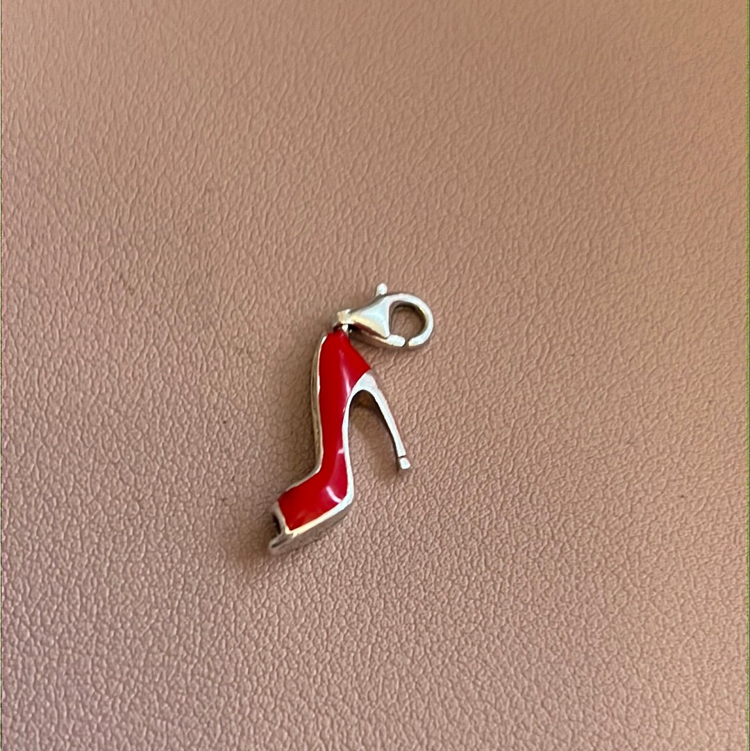 Genuine Thomas Sabo Red Enamel High Heel Shoe Dangle Clip Charm