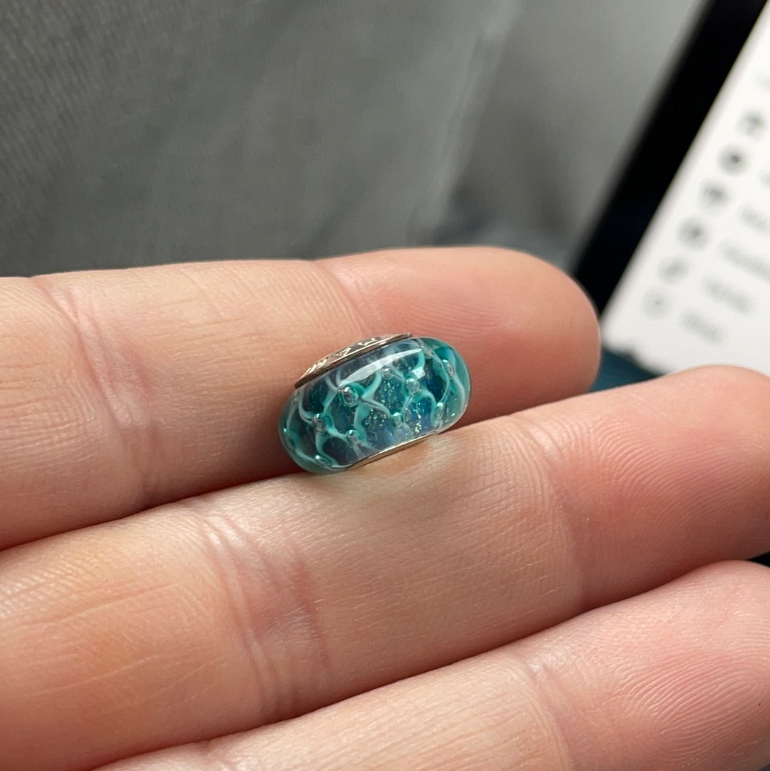 Genuine Chamilia Murano - Blue, Turquoise Mermaid Shimmer BEAUTIFUL