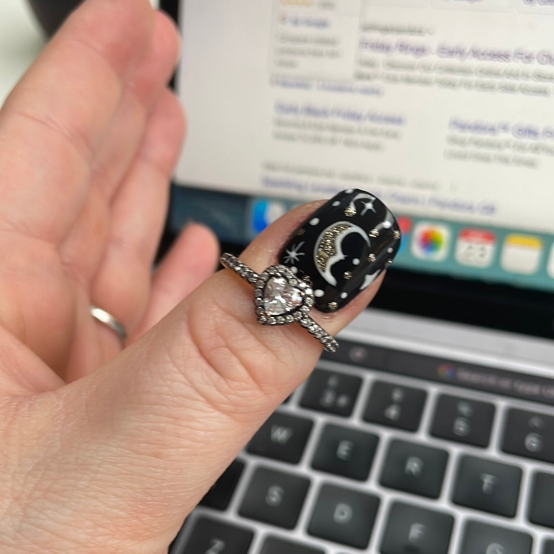 Genuine Pandora Levelled Heart Pave CZ Ring Size 60