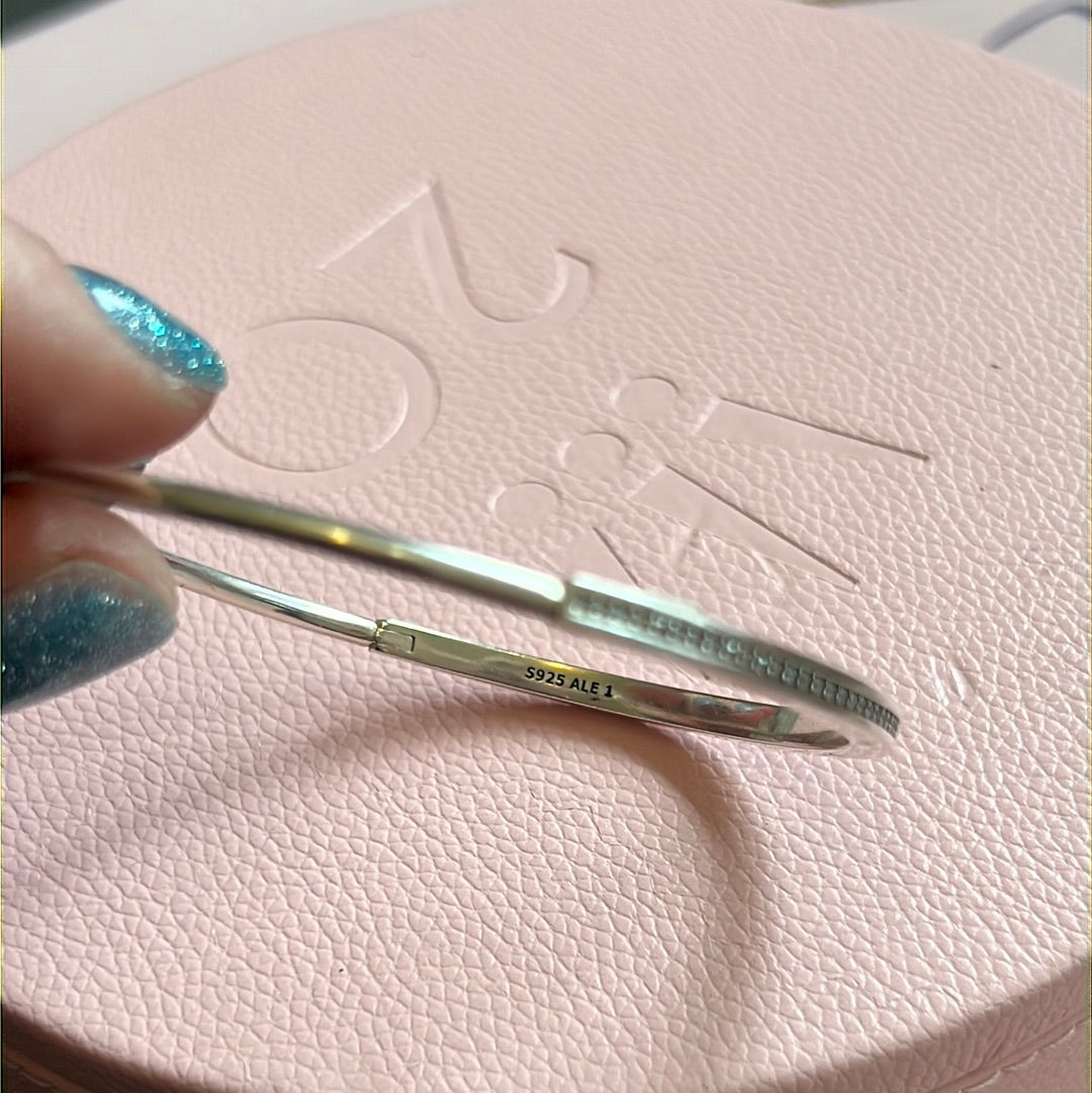 Genuine Pandora Signature I-D Pave Bangle Size 2