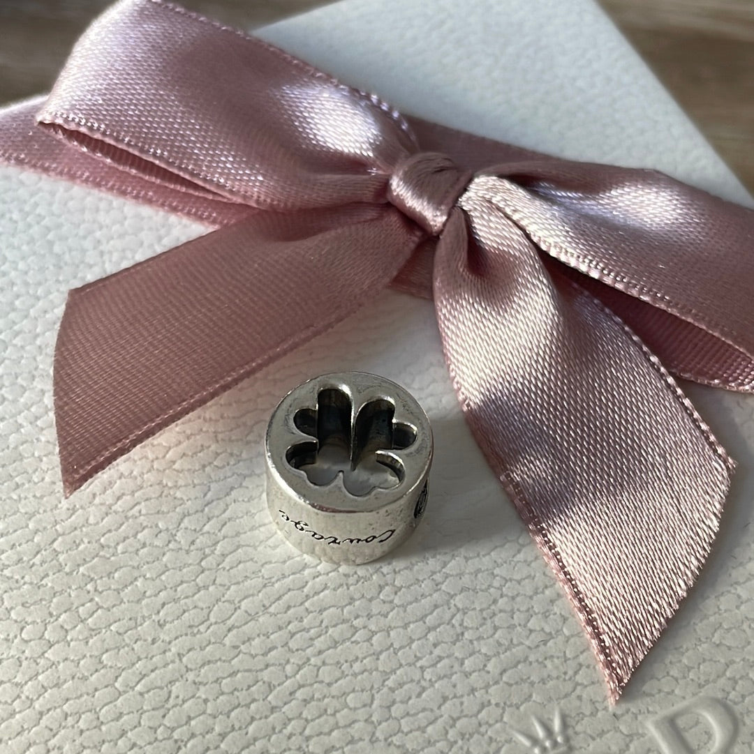 Genuine Pandora Courage Clover Good Luck Charm Openwork