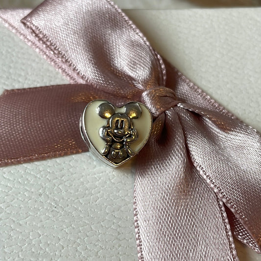 Genuine Pandora Disney Mickey Mouse White Clip Enamel