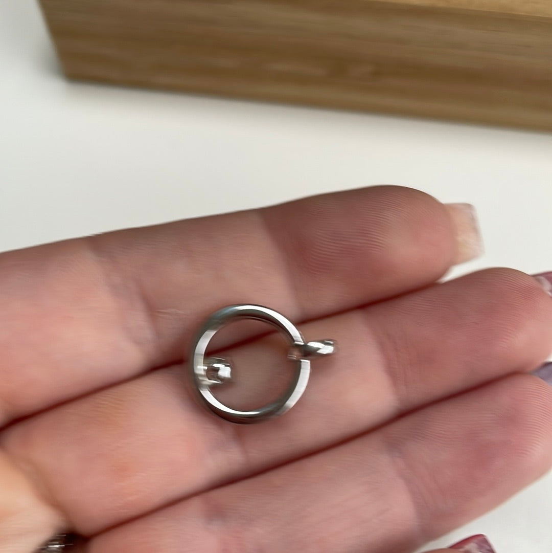 Sterling Silver Pave Circle Pendant Charm