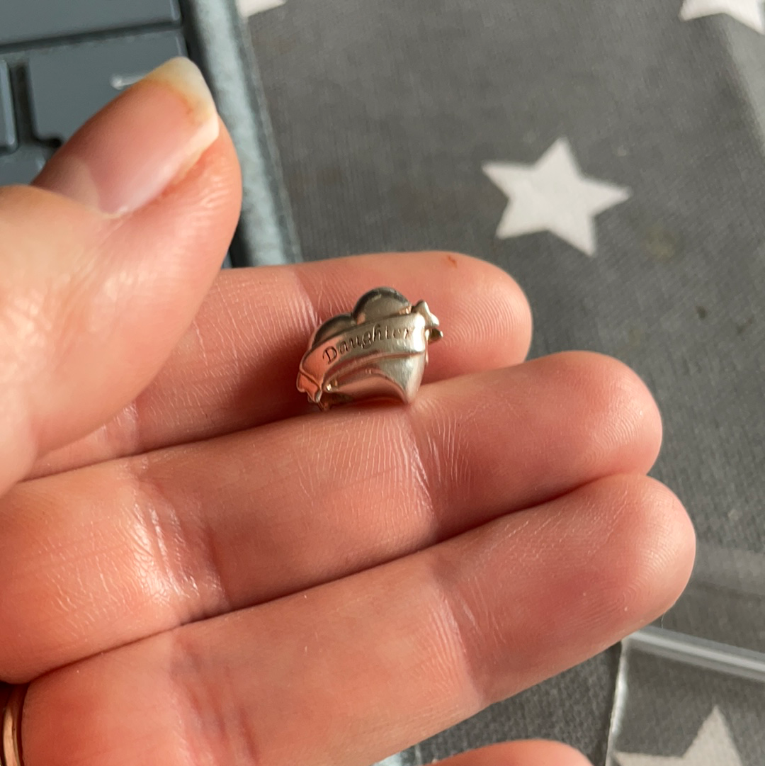 Genuine Chamilia Daughter Heart with Heart Arrow Charm