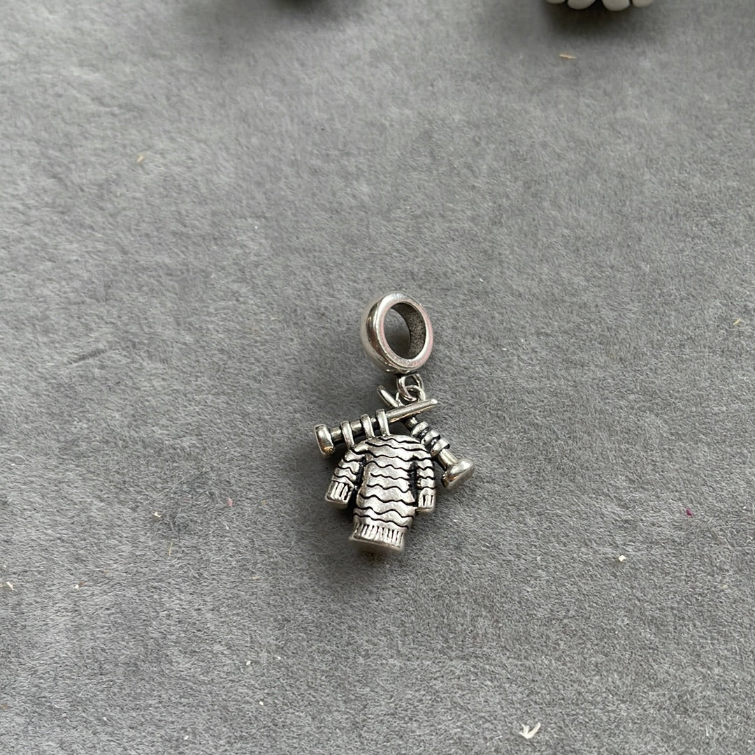 Genuine Chamilia Knitting Needles and Jumper Charm Dangle