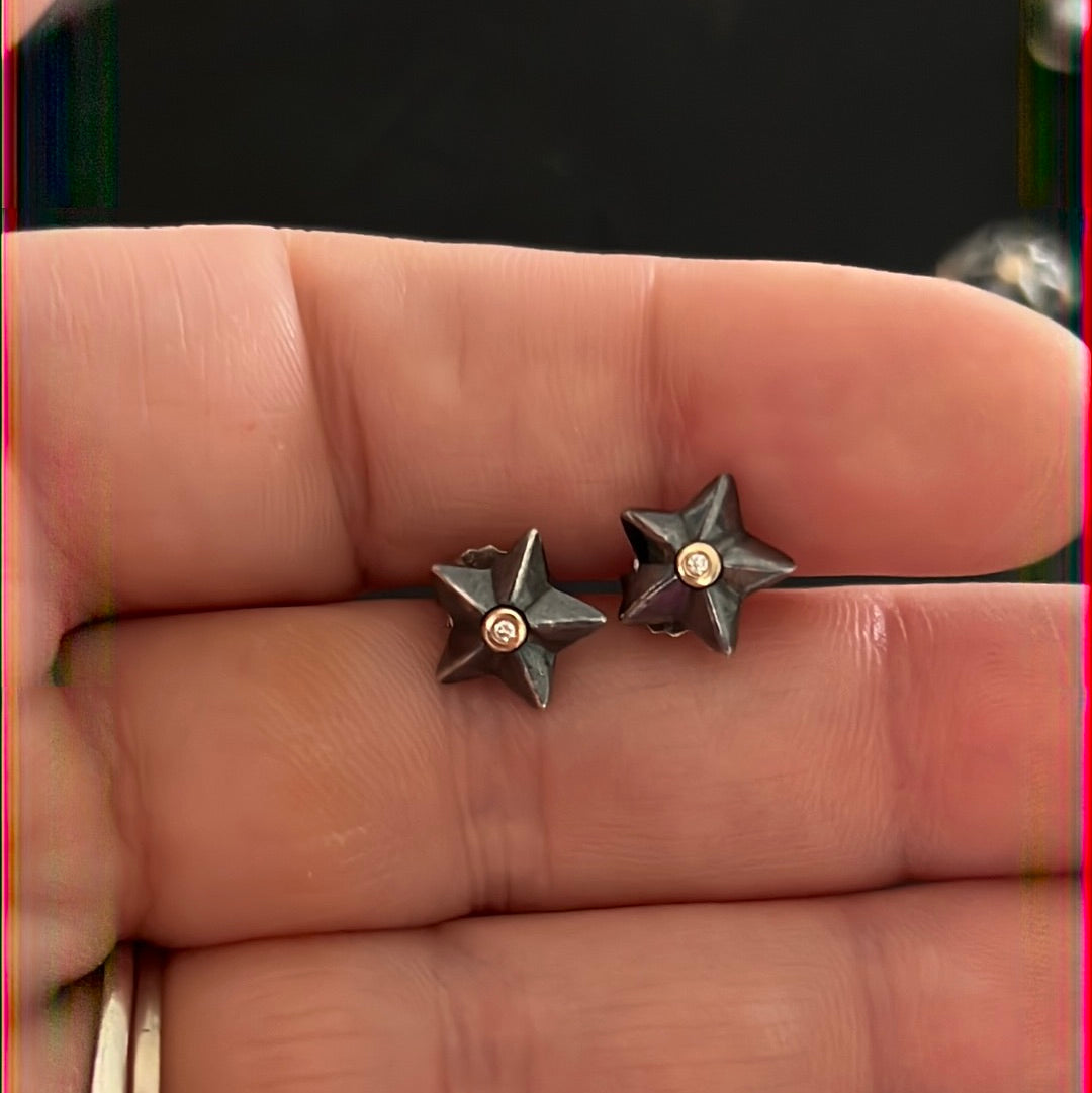 Genuine Pandora Stella Star Two Tone Hyper Rare Stud Earrings