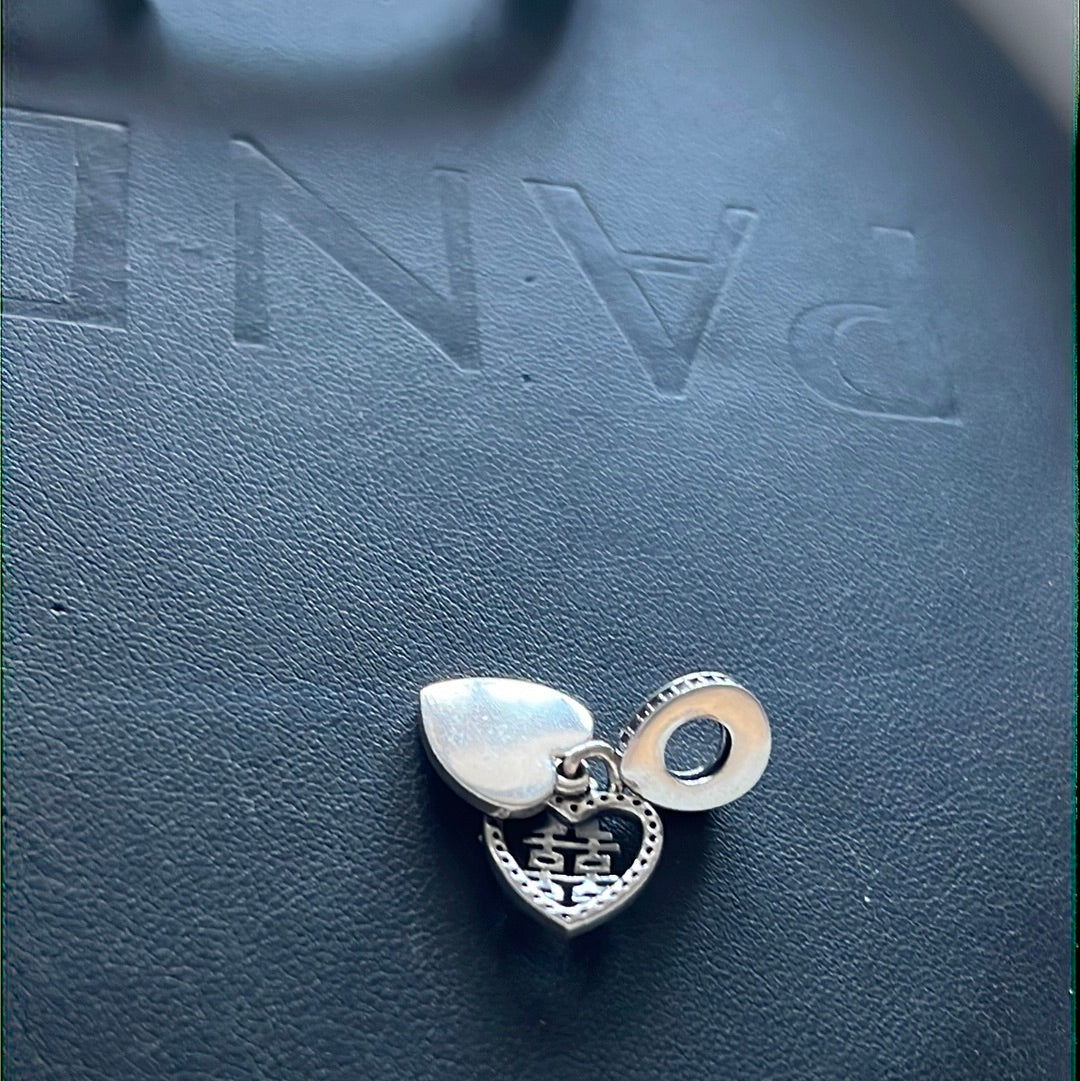 Genuine Pandora Love Chinese Pave Enamel Symbol Dangle Charm
