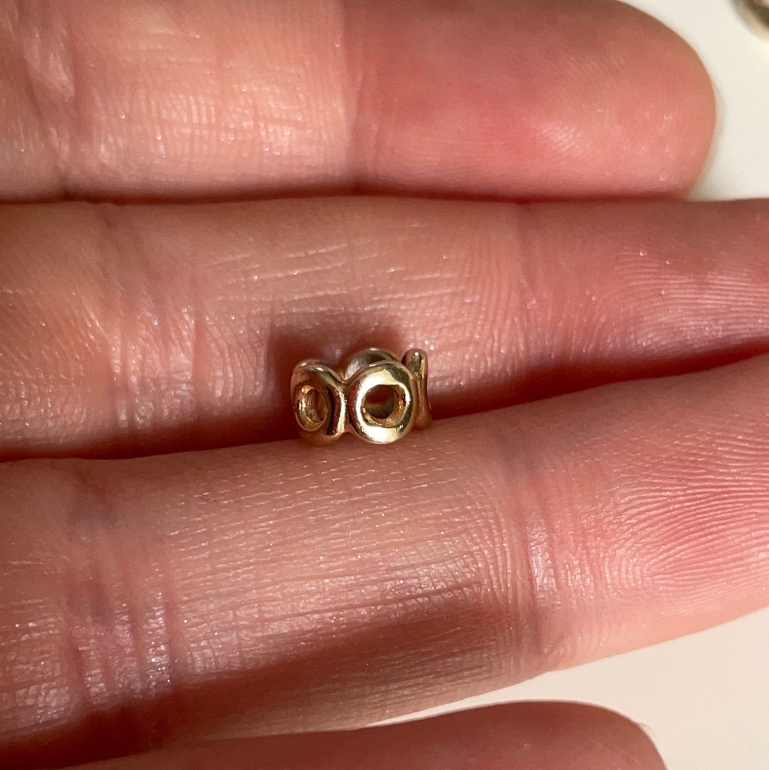 Genuine Pandora Solid 14ct Gold Circle Link Openwork Spacer Charm HTF