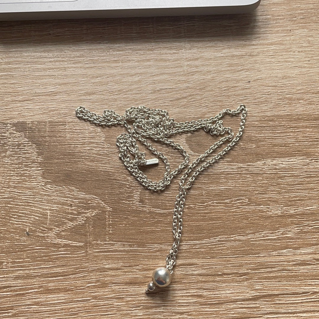 Genuine Chamilia Charm Carrier Necklace Adjustable WIth Ball 70cm