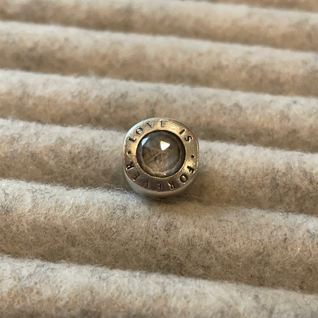 Genuine Pandora Love is Forever Charm With Clear Stone