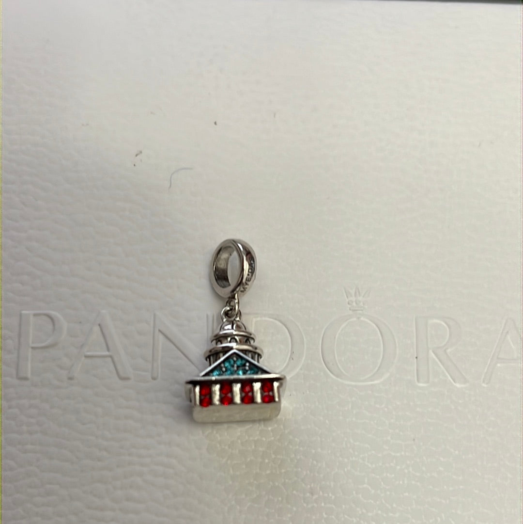 Sterling Silver Enamel Pave Colourful Washington White House Building USA Charm
