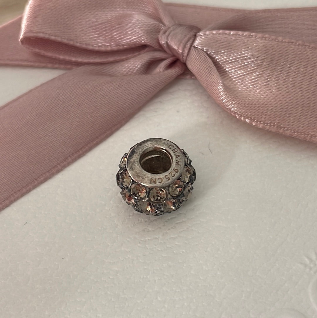 Genuine Chamilia Gun Metal Sparkle pave charm