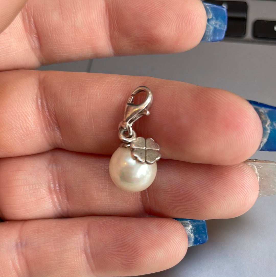 Thomas Sabo Sterling Silver Pearl Clover Lucky Clip Charm