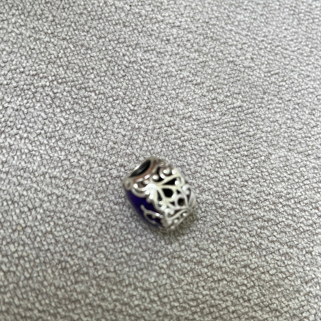 Genuine Pandora Purple Enamel Regal Beauty Openwork