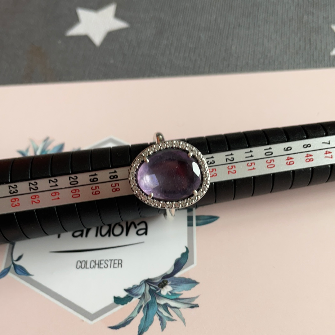 Genuine Pandora Purple Large Retired Statement ring in Size 58