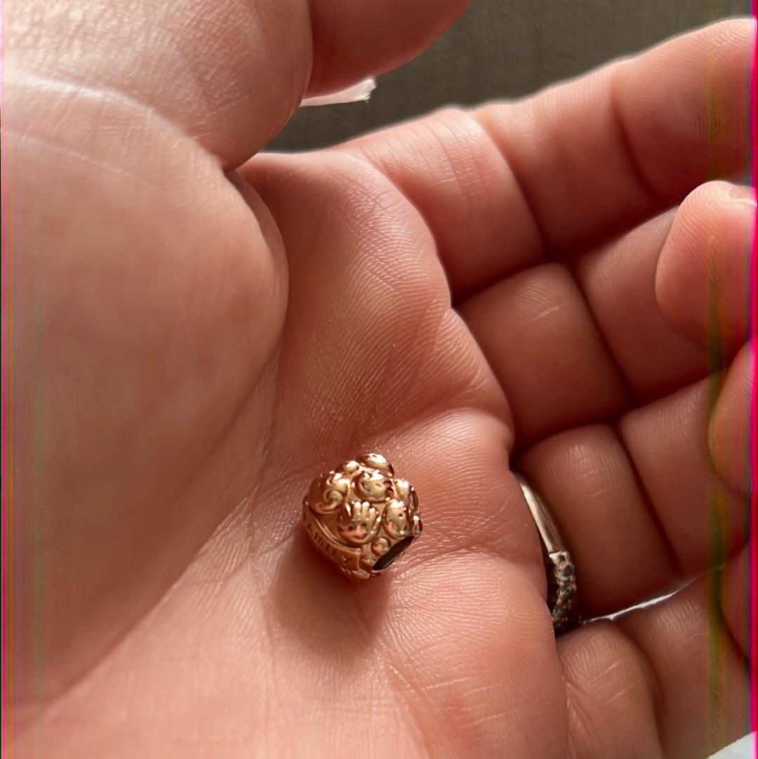 Genuine Pandora Rose Gold Family Charm Faces Charm