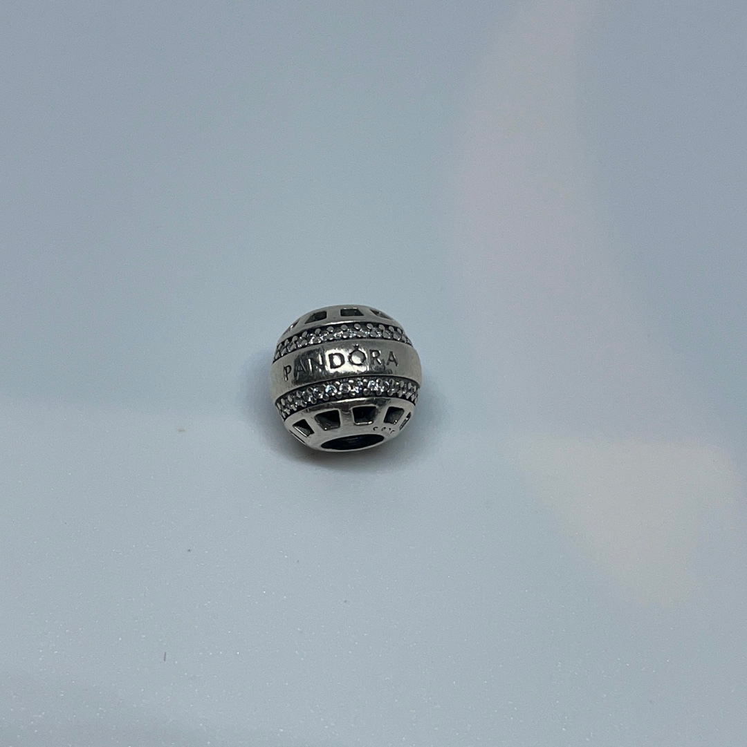 Genuine Pandora Pandora Pave Line Logo Ball Charm