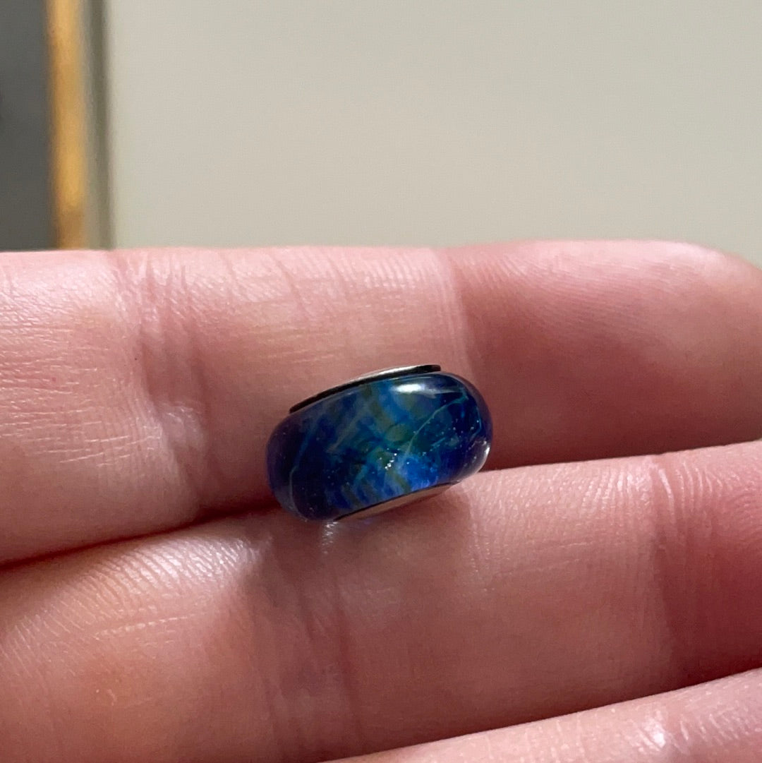 Genuine Chamilia Murano Blue Line Iridescent Charm