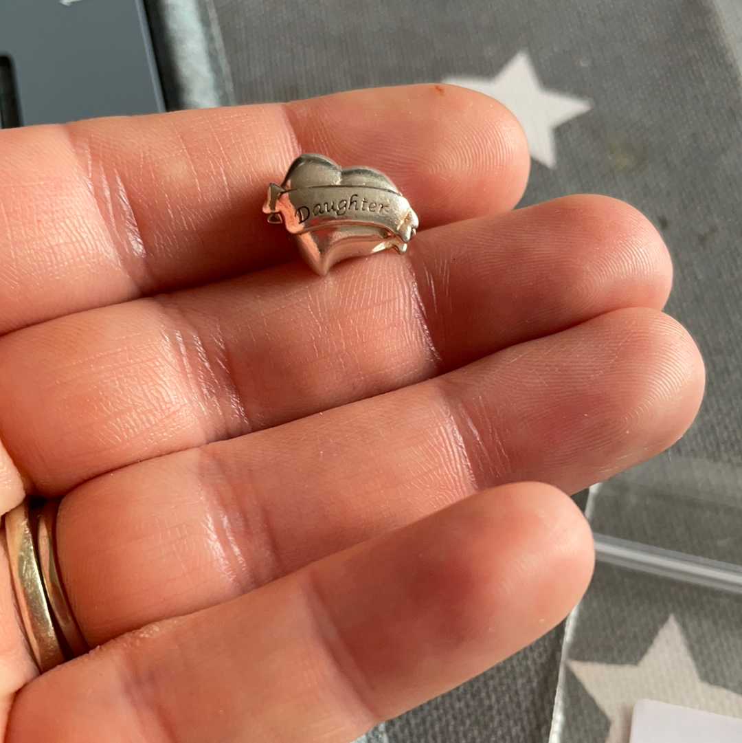 Genuine Chamilia Daughter Heart with Heart Arrow Charm