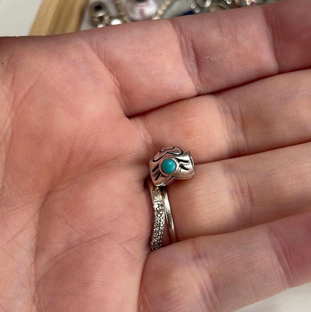 Genuine Chamilia Heart Charm With Choice of Stone Colour