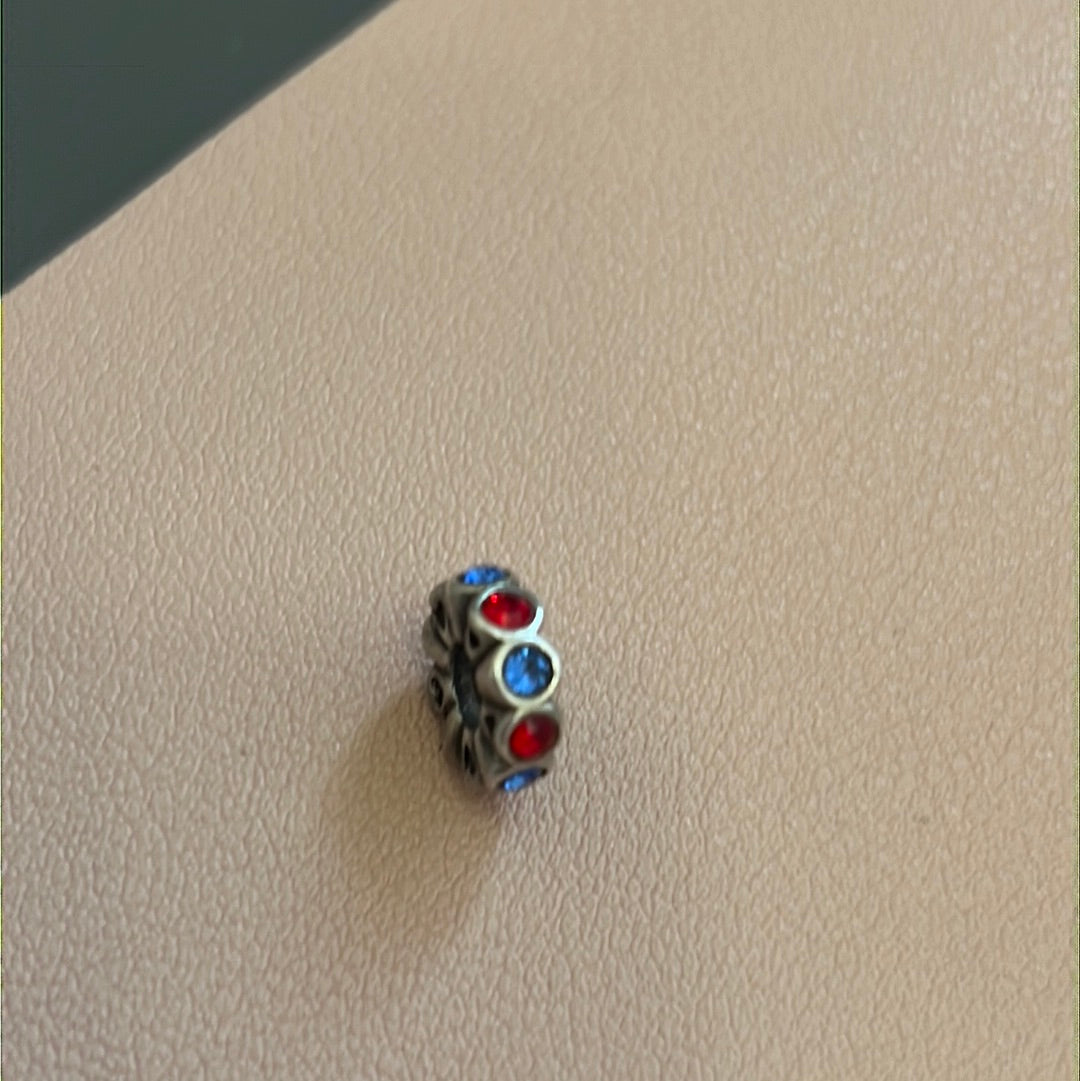 Genuine Chamilia Red and Blue Stone Spacer