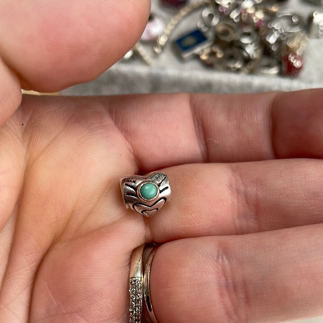 Genuine Chamilia Heart Charm With Choice of Stone Colour