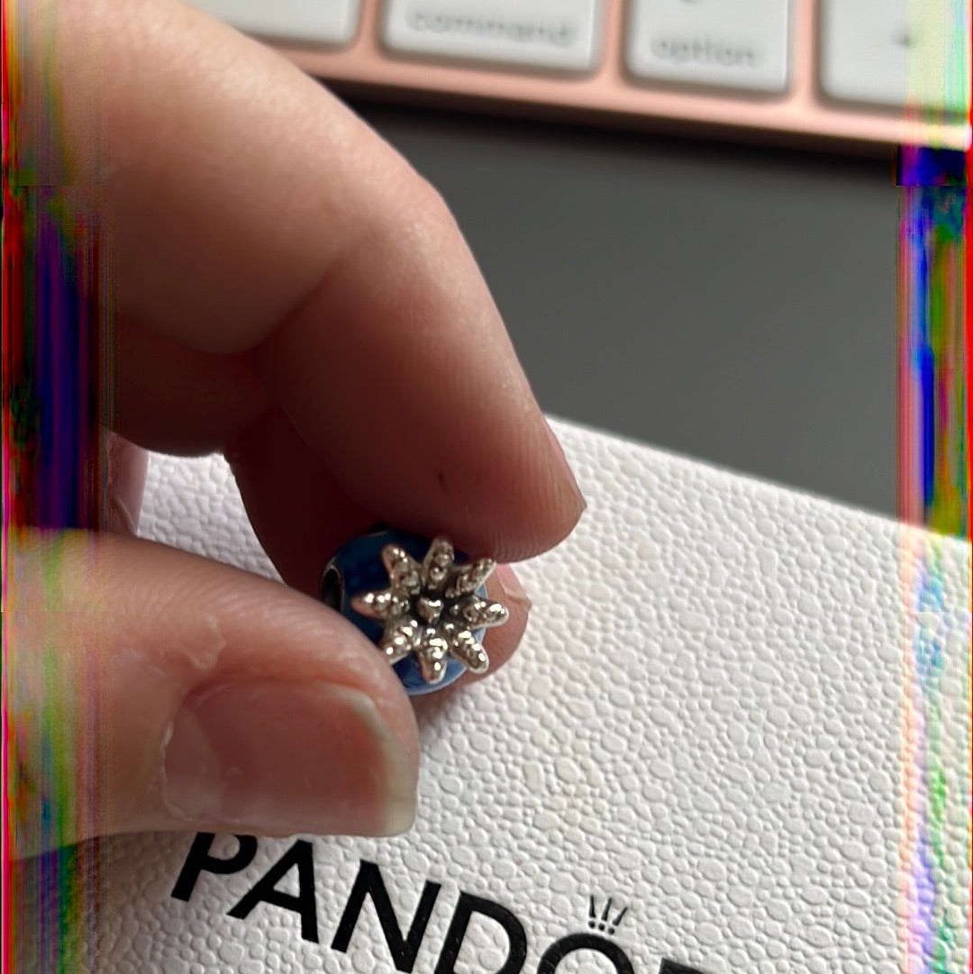 Genuine Pandora New Summer  Enamel Ocean Bubbles and Waves Octopus Charm