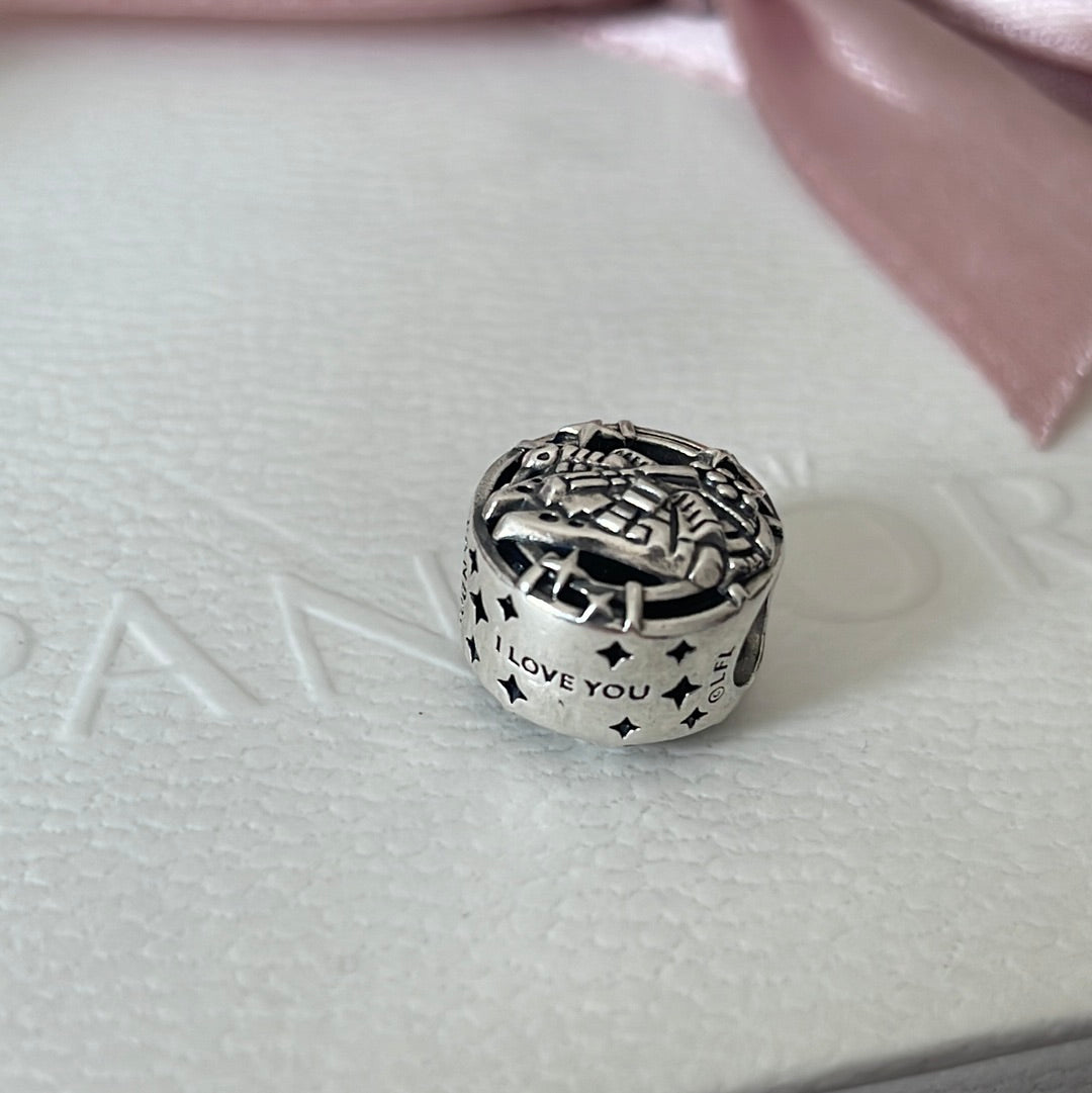 Genuine Pandora Disney Star Wars Leïla and Hans Solo I LOVE YOU Open Work Charm
