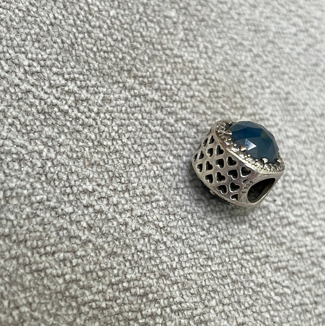 Genuine Pandora Navy Blue Radiant Heart Charm
