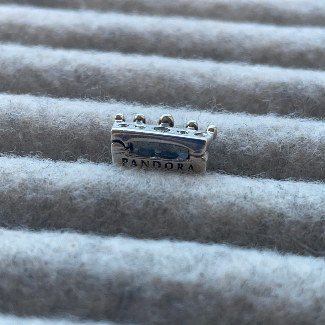 Genuine Pandora Reflexions Princess Pave Tiara Clear Stone Clip Charm