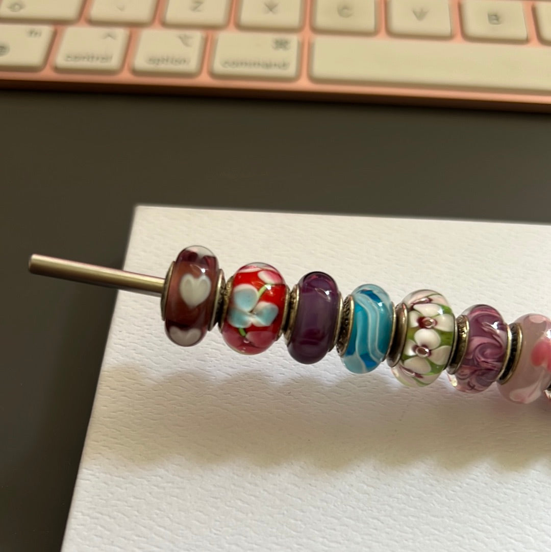 Sterling Silver Multi-Coloured Murano Charm Bundle 10 Charms