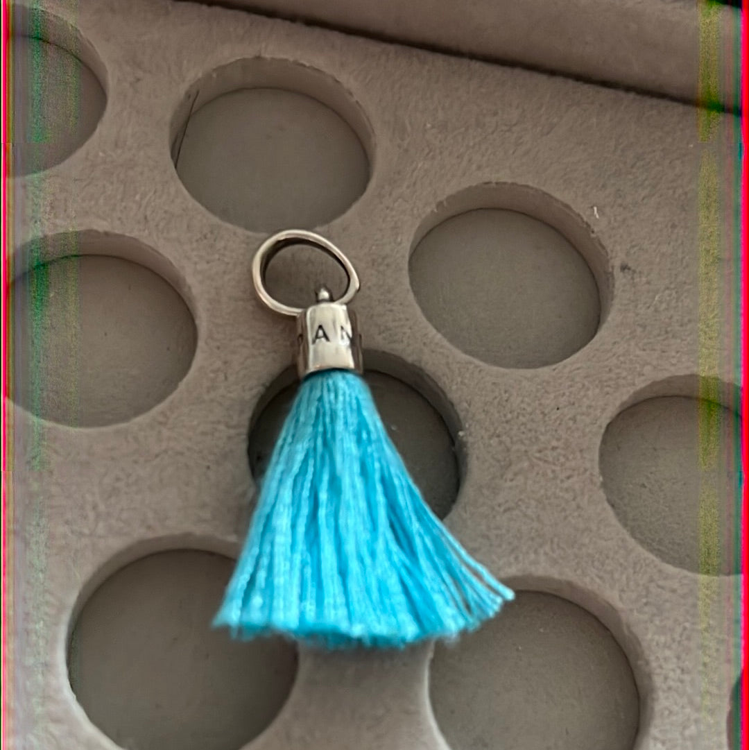 Genuine Pandora Baby Blue Tassel Charm
