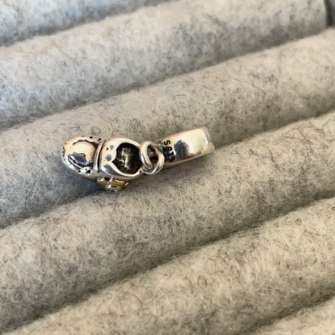 Genuine Pandora Baby Bootie boot Shoe Two Tone Dangle Charm CHOICE