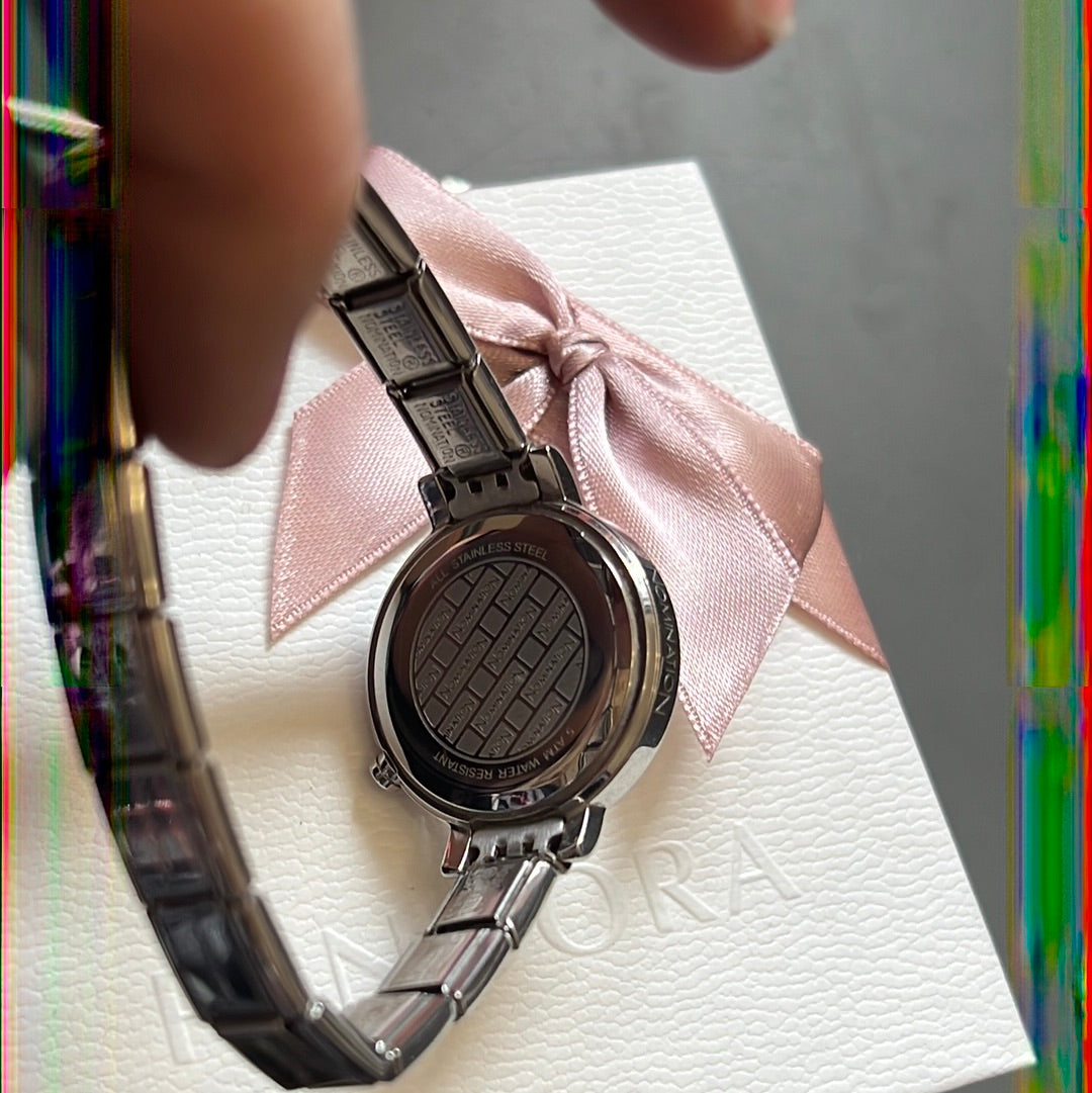 Genuine Nominations Silver Link Watch Adjustable
