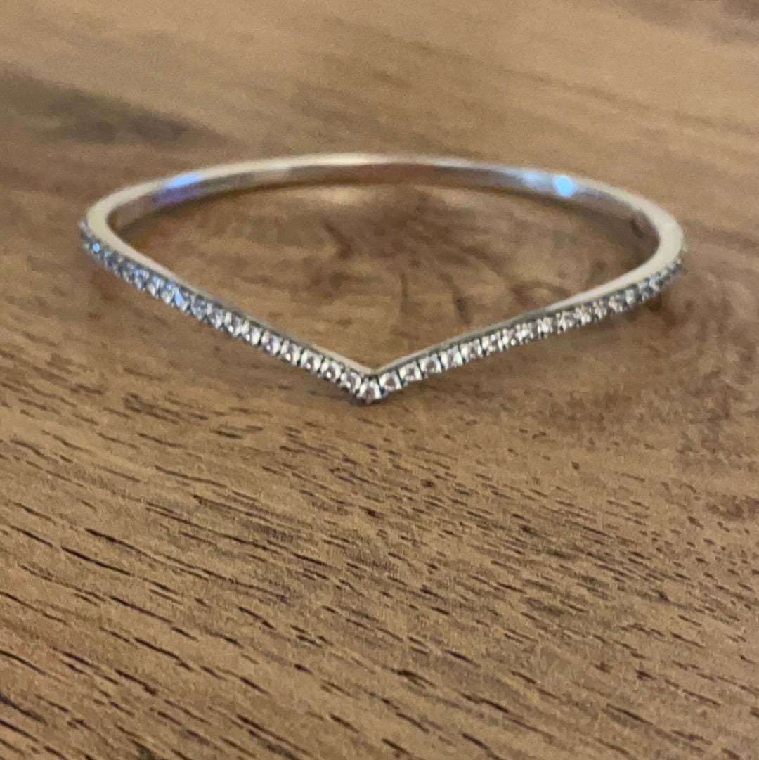 Genuine Pandora (Pave Sparkling) OR Plain Wishbone Bangle Size