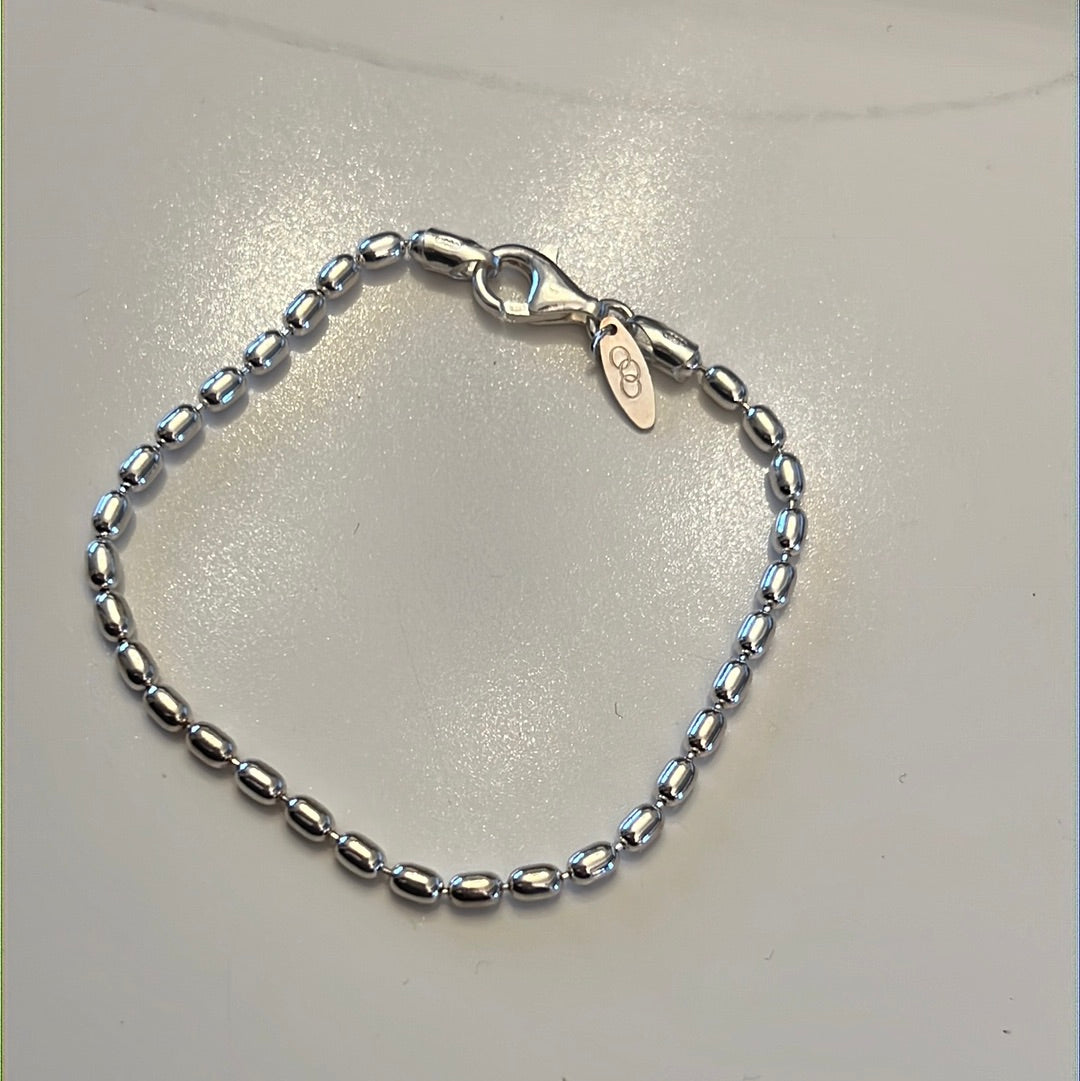 Genuine Links of London Rice Chain Bracelet 19cm BN