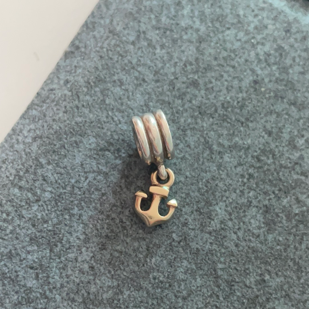 Genuine Pandora Two Tone Gold Anchor Dangle Charm