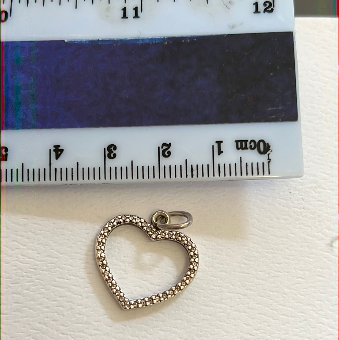 Genuine Pandora Clear Large Dangle Pave Heart Pendant
