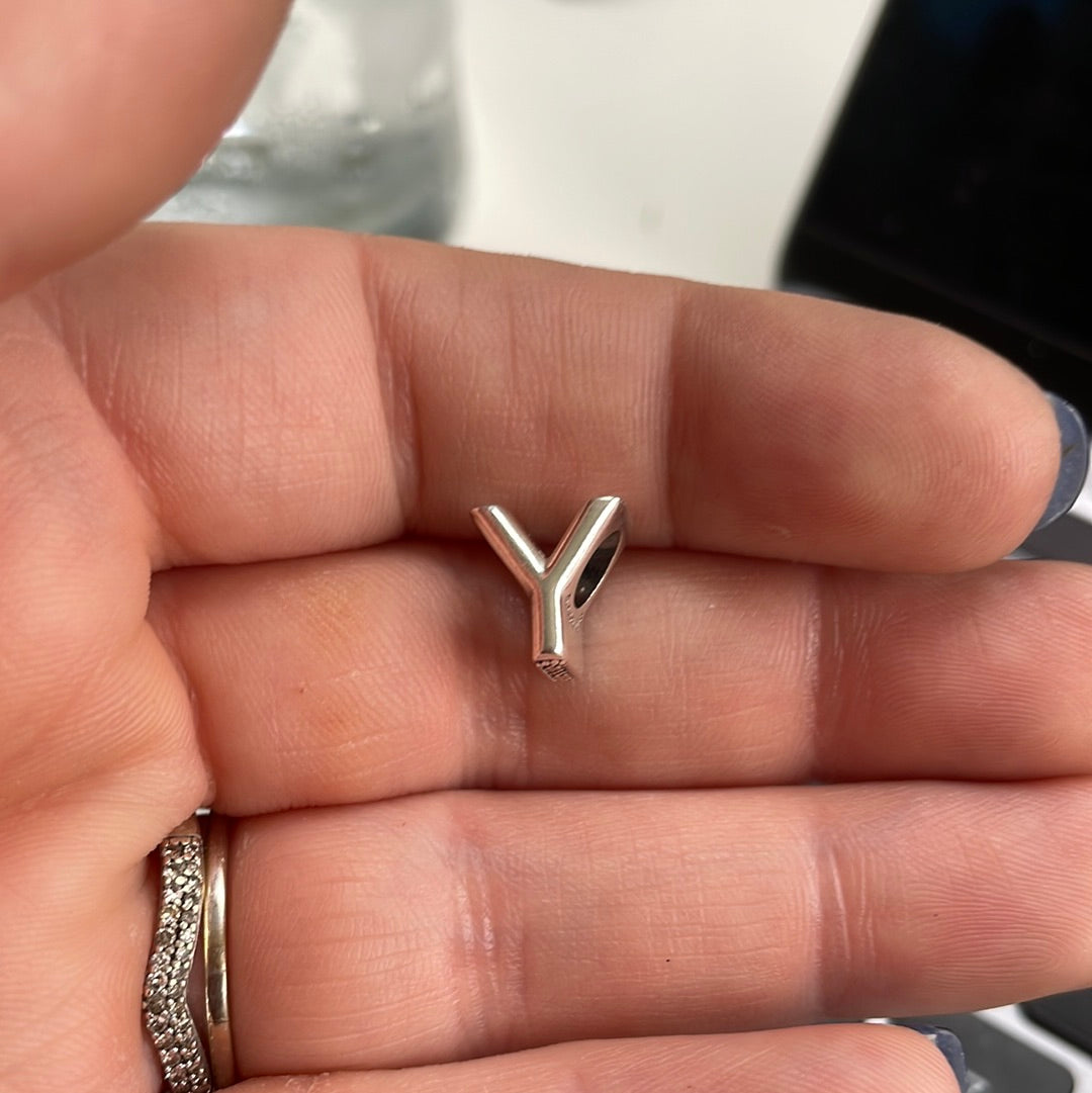 Genuine Pandora Letter Charm With Hearts Y