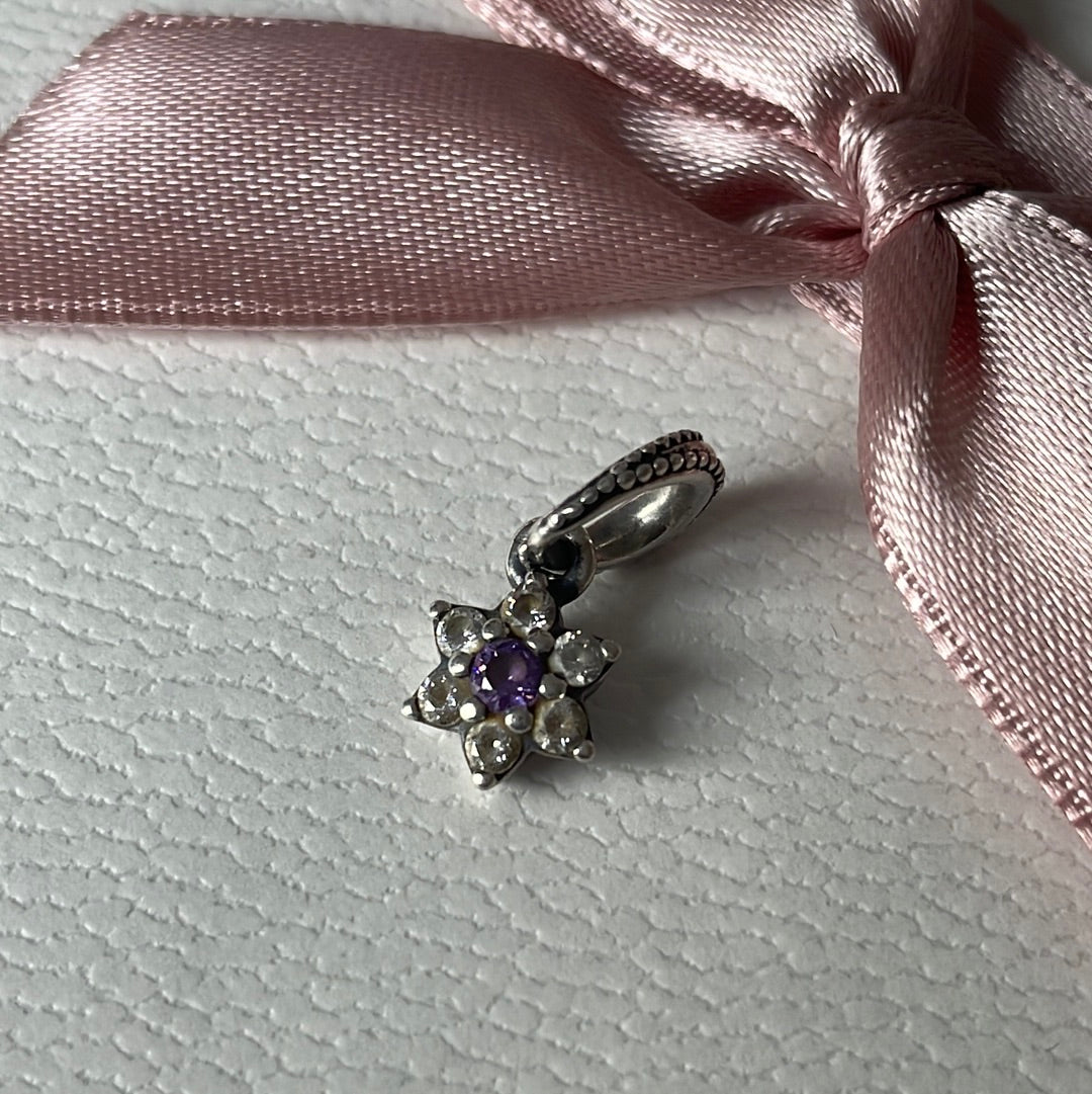 Genuine Pandora Purple Forget Me Not Pendant Charm