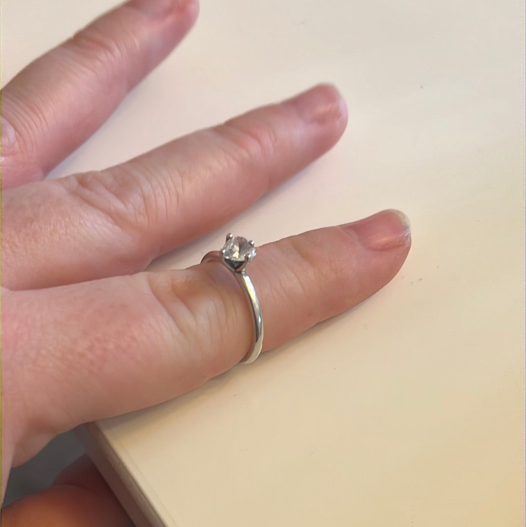 Genuine Pandora Clear Sparkling Heart Solitaire Ring 52