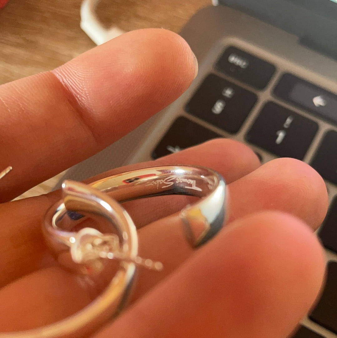 Genuine Thomas Sabo Sterling Silver 3/4 Large Hoop Earrings