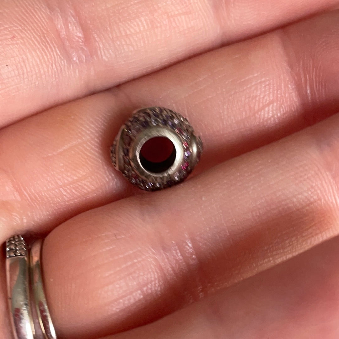Genuine Pandora Pink, Red and Purple Raised Hearts Pave Ball