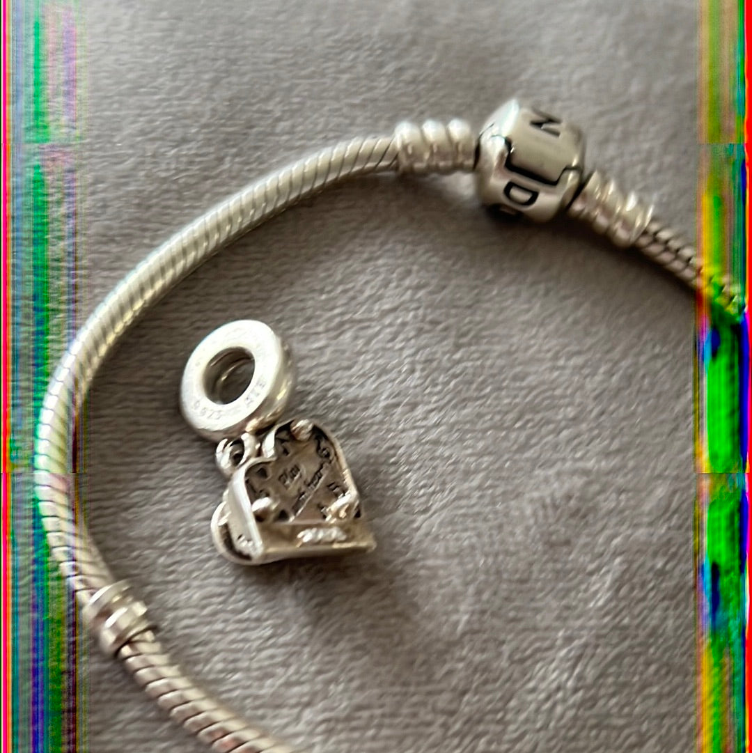 Genuine Pandora Enamel Piano Music “play with heart” Rare Charm