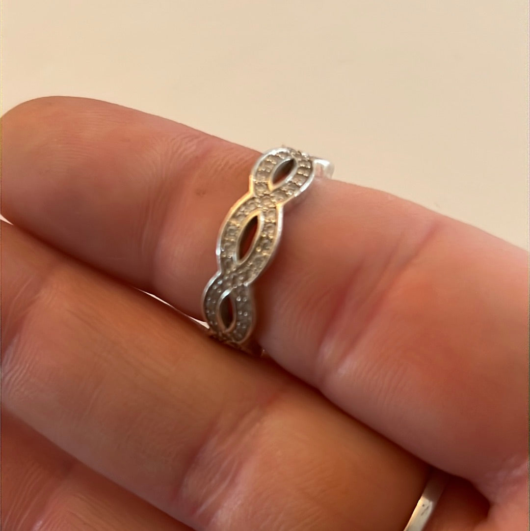 Genuine Thomas Sabo Pave Infinity Ring Size 54