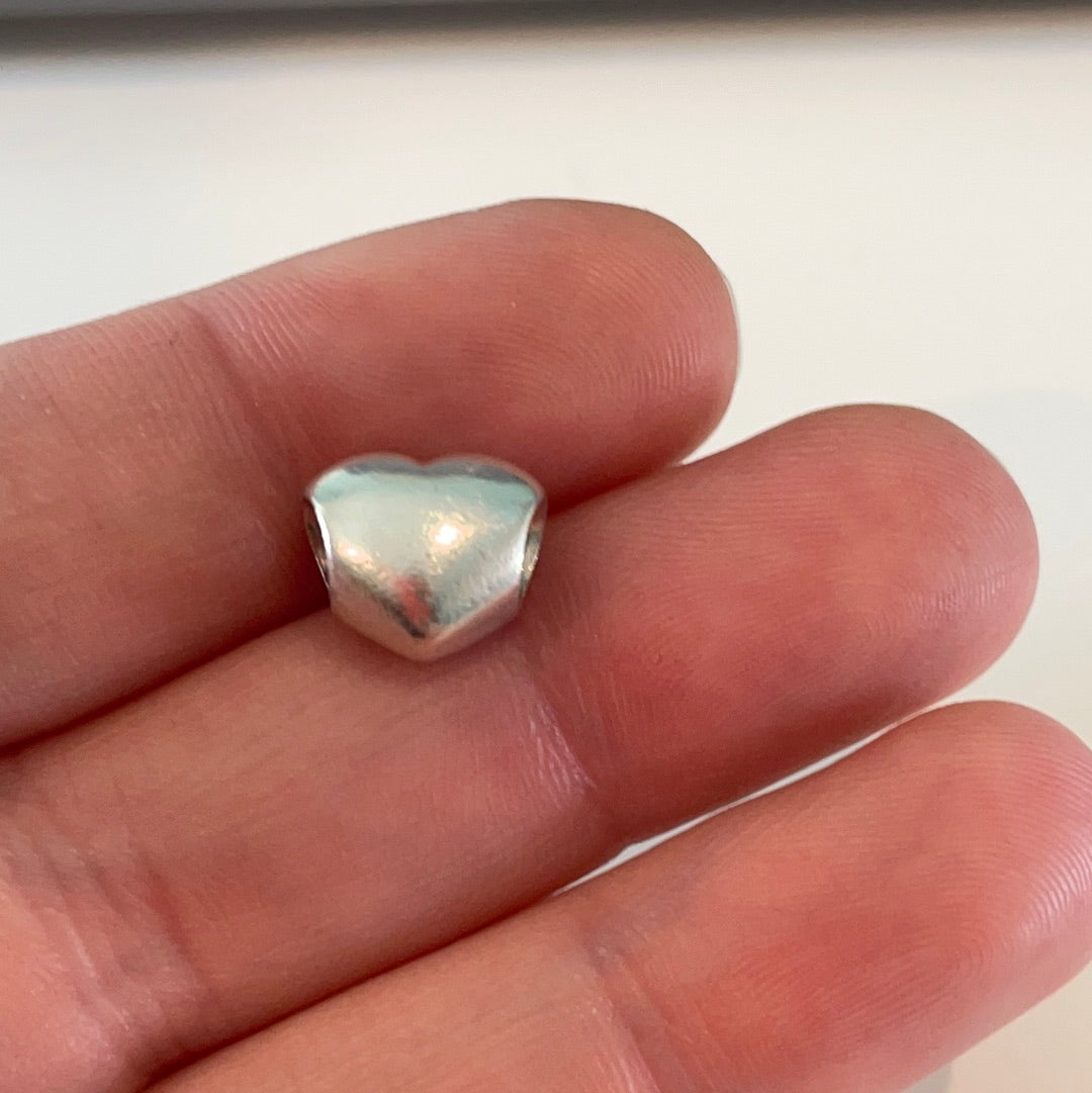 Genuine Pandora Puffed Heart Charm Inscribed 'Happy Birthday Mum'