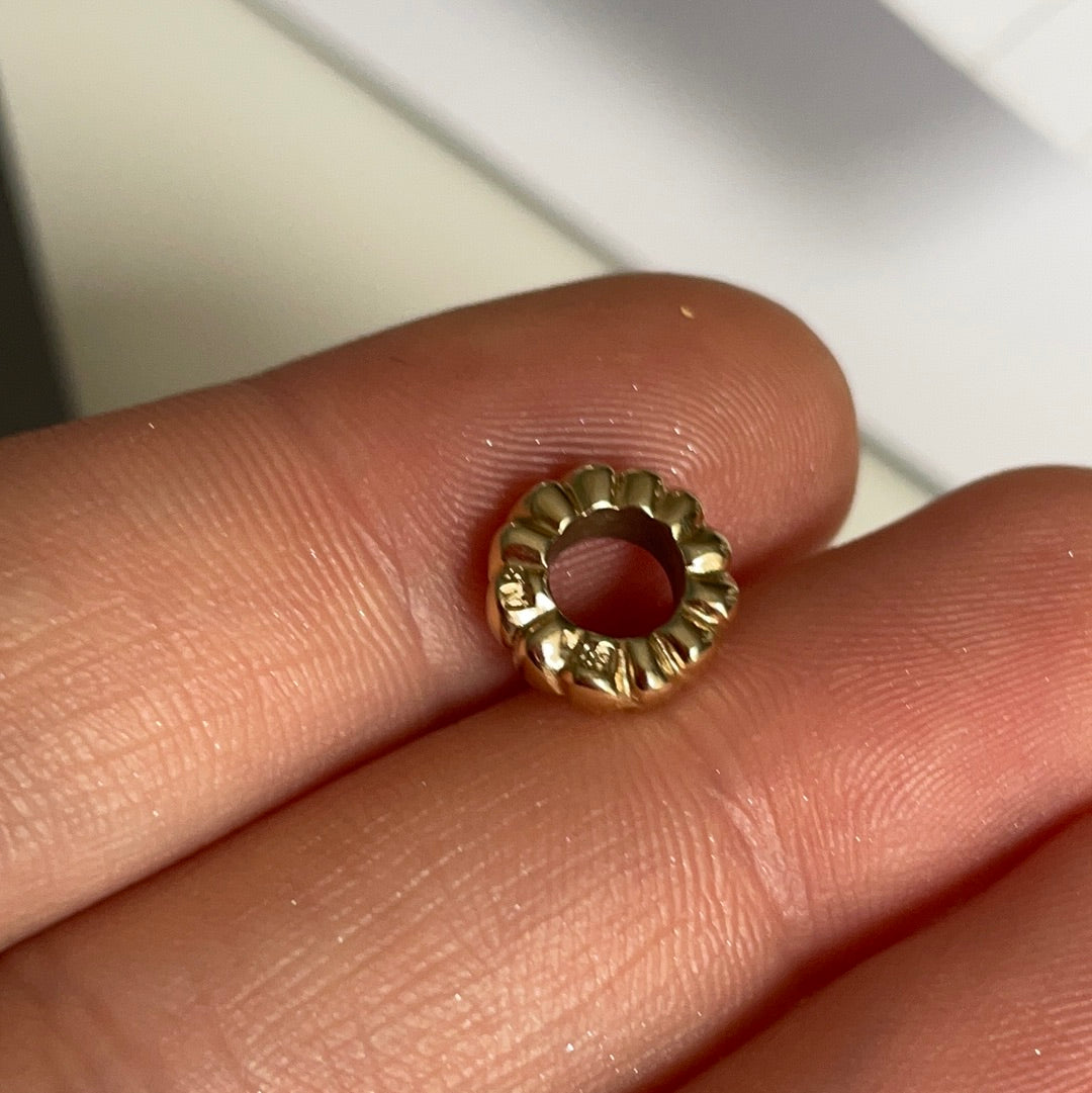 Genuine Pandora Solid 14ct Gold Tiny Hearts Spacer Charm HTF