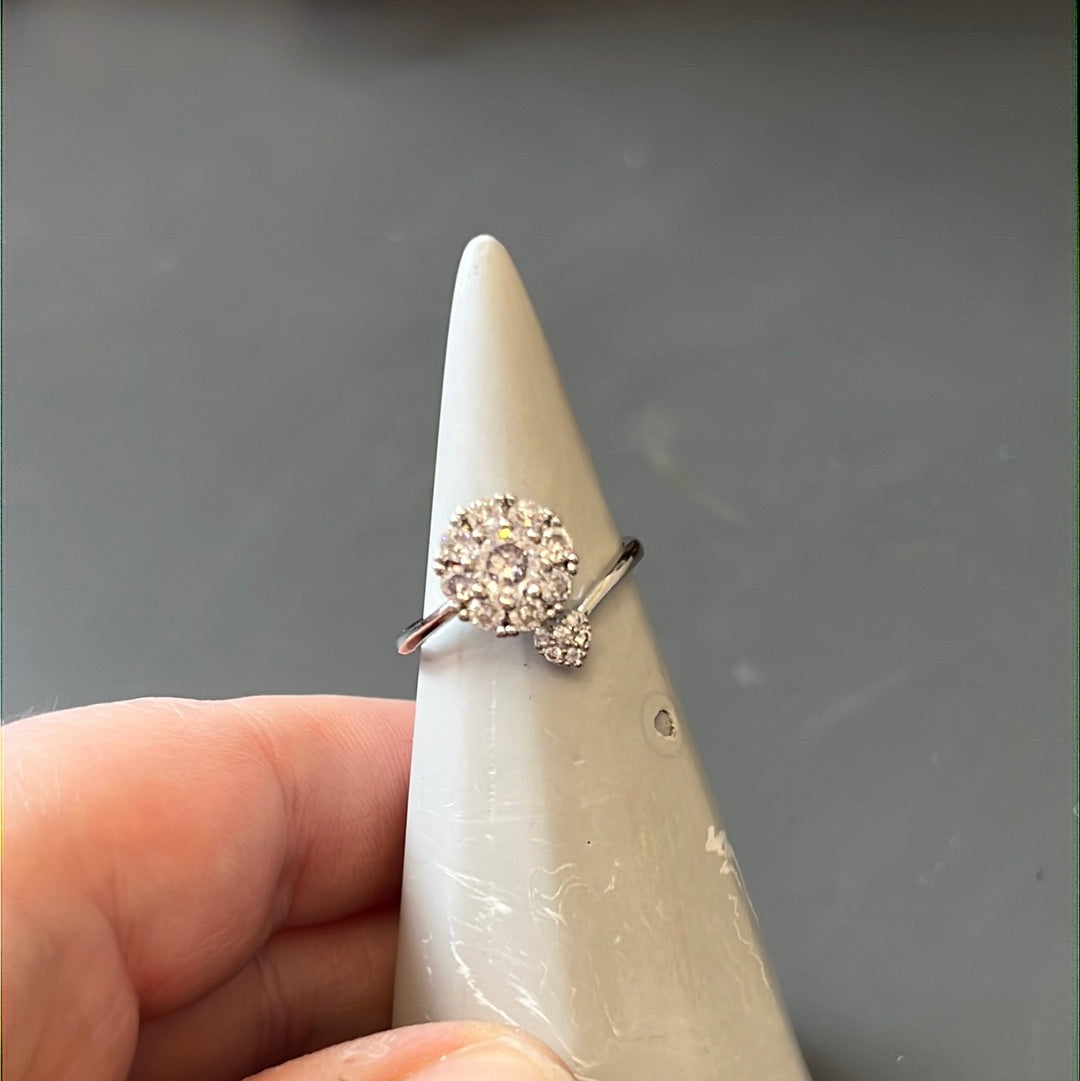 Beautiful Adjustable Anxiety Spinning Ring - Pave Clear Circle Ring